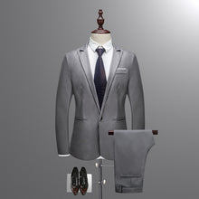 Load image into Gallery viewer, Sky Blue Peaked Lapel Man Suits Pure Color Groom
