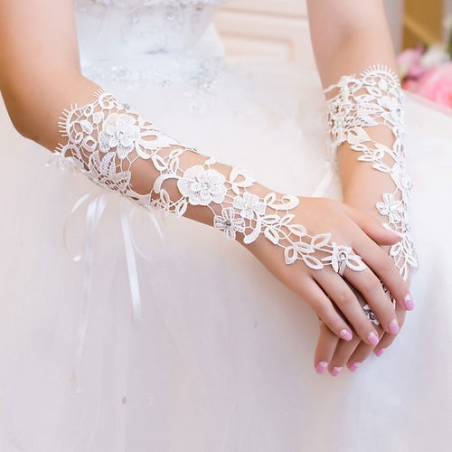 Bridal A GloveLuxury Lace Flower Glove