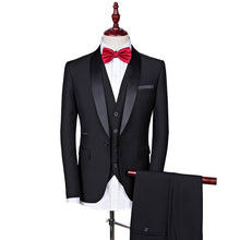 Load image into Gallery viewer, Black weddingl suit men Groom Tuxedos Men