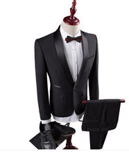 Load image into Gallery viewer, Black weddingl suit men Groom Tuxedos Men