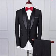 Load image into Gallery viewer, Black weddingl suit men Groom Tuxedos Men